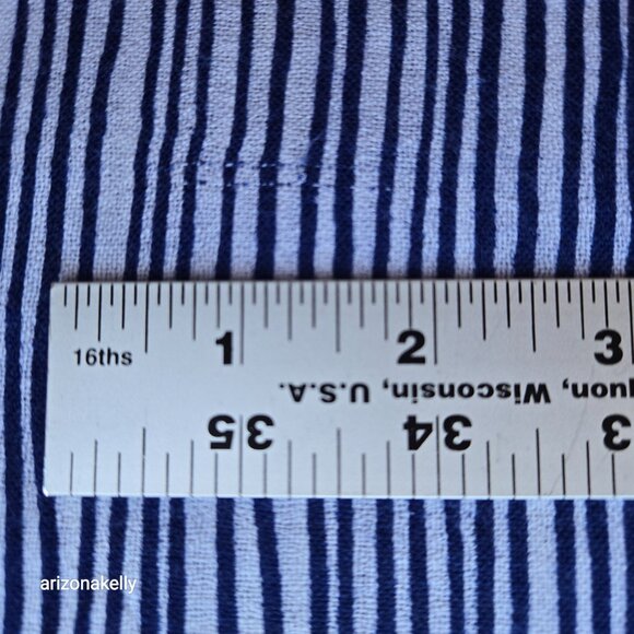 J. McLaughlin Wool Scarf Lightweight Blue Stripe - Picture 8 of 14